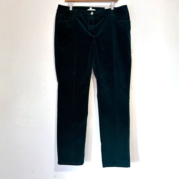 CHICO'S NWT Velveteen 5 Pocket Jeweled Button Pants in Dark Green Size 2.5/L/14 - Picture 2 of 14